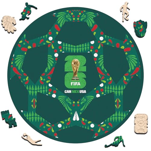 Image of FIFA Mexico Ball-Wooden Puzzle for Adult, 200 Pieces Irregular Shape Puzzle, 5MM Thick, Creative Collectible Gift Fans, Officially Licensed Product, 10 * 10 inch