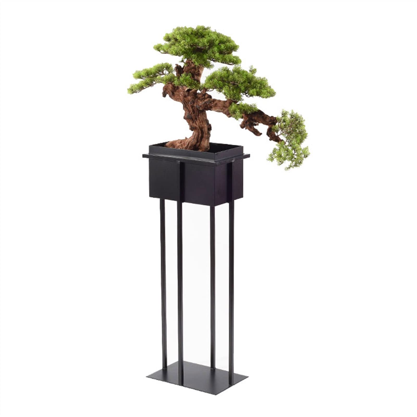 DFGHNBVC Artificial Plants Display Tree Houseplant Artificial Plants Bonsai Pine Tree Zen Floorstand Simulated Welcome Pine Bonsai Ornament With Iron Stand Corridor Decoration Book Shelf
