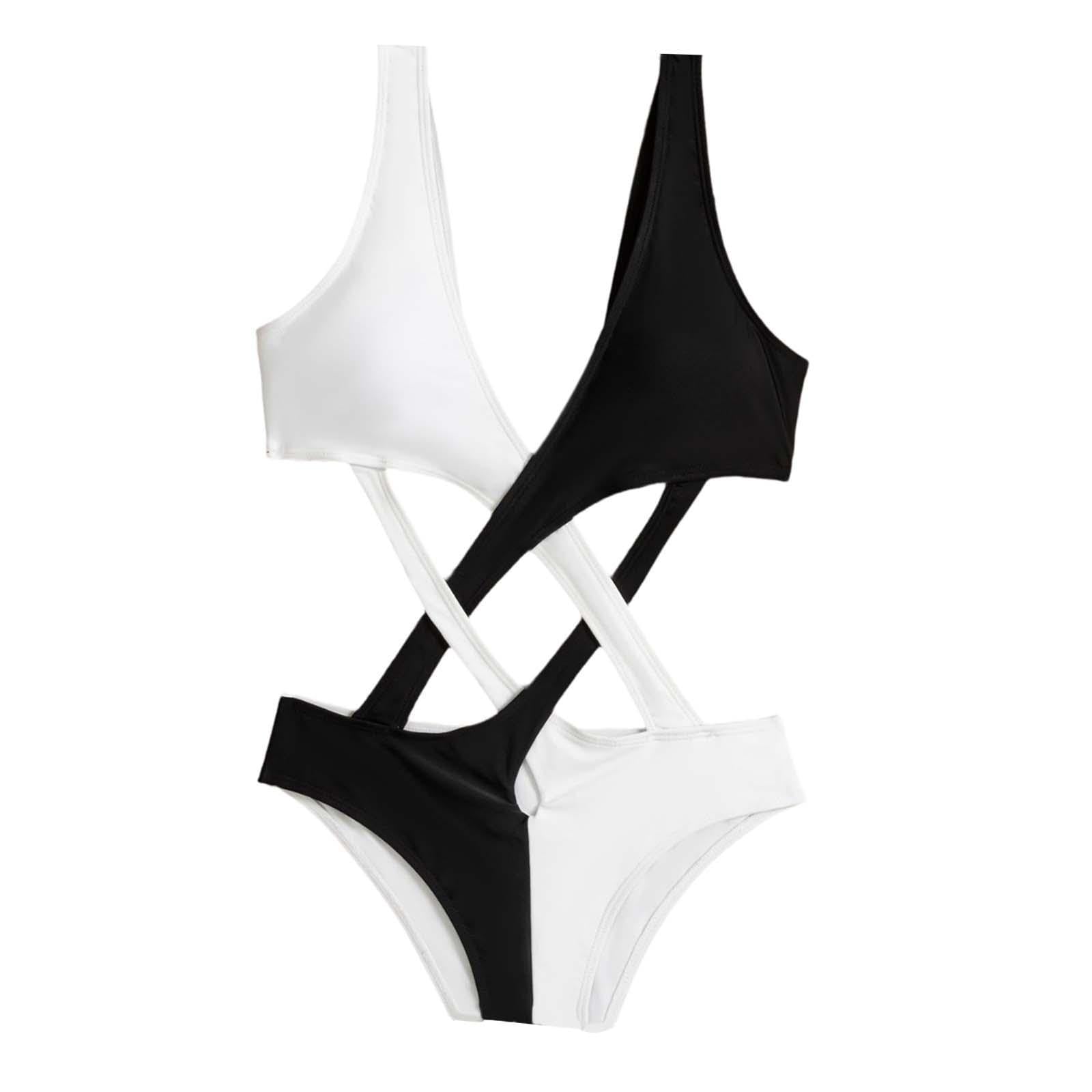 Women Monokini V Neck Swimming Costume Bikini Top For Travel Beach Swim Pool M | Womens Clothing | Swimwear-image-24