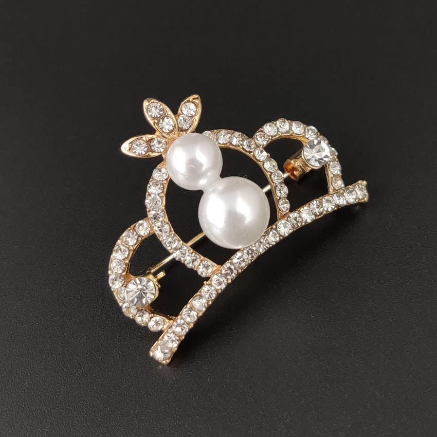 Image of Crystal Rhinestone Princess Queen Brooch Pin Tiara Crown Brooches for Women Tiara for Wedding Party /Banquet /Birthday