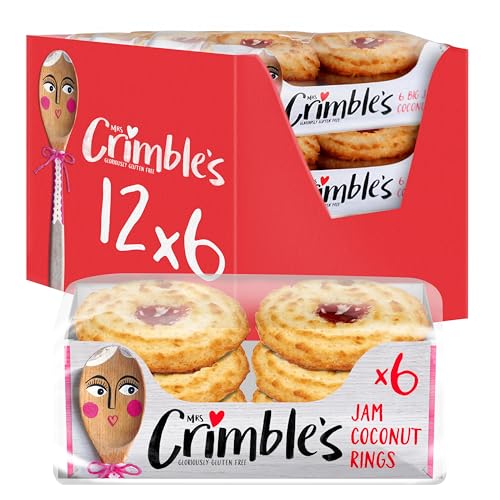MRS. CRIMBLE'S GLORIOUSLY GLUTEN FREE - Galletas de Coco y Fresa Sin Gluten - Pack 12 Uds x 240g – Macaroons Ideales para el Desayuno o la Merienda - Galletas Esponjosas - Ingredientes Naturales