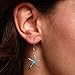 Sterling Silver Created Blue Opal Starfish Dangling Earrings