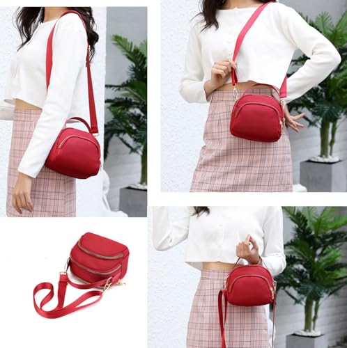 Women's Compact Crossbody Handbag, Nylon Shoulder Purse with Multiple Compartments4