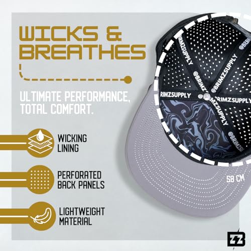 Image of BRIMZ Golf Performance Hat - Tee Holder & Magnetic Ball Marker - Breathable, Sweat & Water Resistant Golfing Snapback Hat
