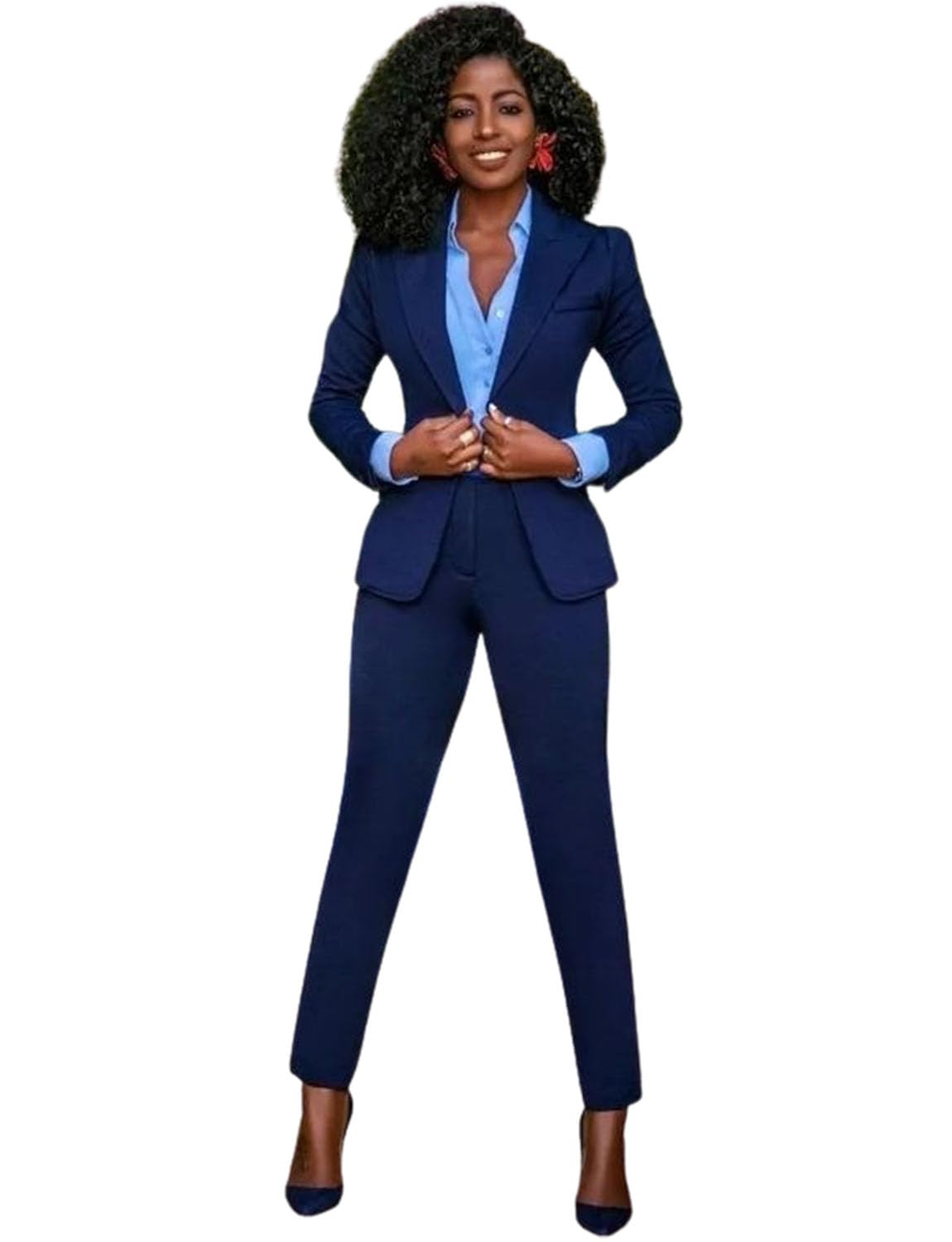 Womens Professional Outfits Suit Formal Business Office Lady 2 Pieces Set Jacket Pants