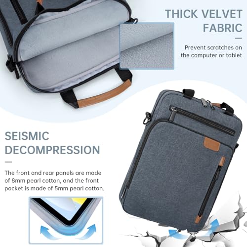 Image of 12.9 Inch Tablet Sleeve Bag, Padded Carrying Case for 13 Inch New iPad Pro M5 /Air M3 2025,Pad Pro M4 M2 M1 /Air M2, Samsung Galaxy Tab S9 FE+ /S9+ /S8+ /S7 FE /S7+ 12.4 inch 2022 /2023, Surface Laptop Go 12.4 inch
