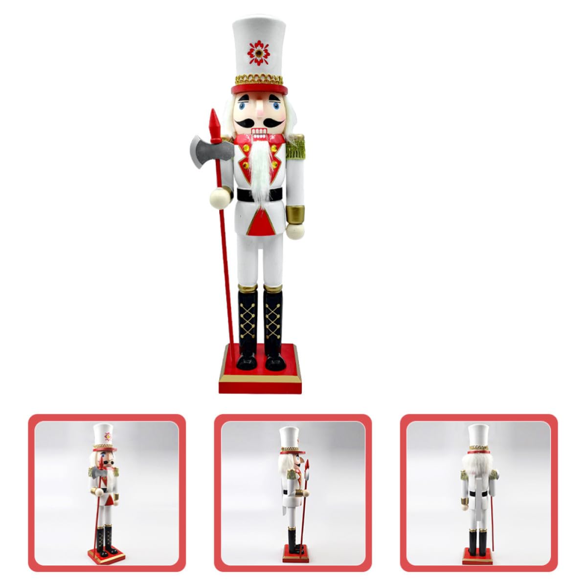 Didiseaon Cascanueces de Madera Navideño, Adorno de Mesa Blanco Creativo