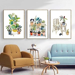 Cartoon Poster en Prints Groen Potplant Canvas Schilderij Muur Art Foto voor Kinderslaapkamer Home Decor 50x70cm|19.7×27…