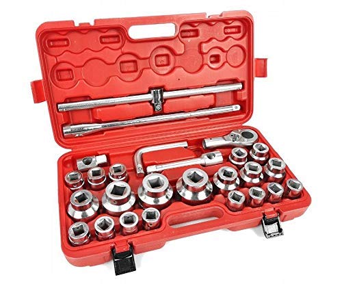 Steckschlüsselsatz M58254 26-TLG 3/4" &1" 21-65mm Stecknüsse LKW Ratschenkasten Werkzeugset Nusskasten 1 Steckschlüsselsatz M58254 26-TLG 3/4" &1" 21-65mm Stecknüsse LKW Ratschenkasten Werkzeugset Nusskasten