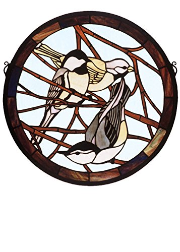 Meyda Tiffany 48607 Early Morning Visitors Medallion Stained Glass Window, 18