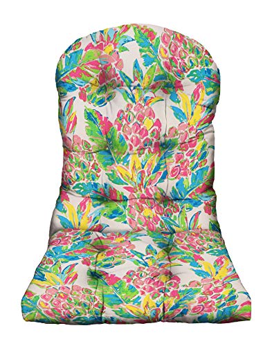 Rsh Décor Outdoor Patio Tufted Adirondack Chair Cushion Weather Resistant - Choose Color & Quantity (1, Vida Garden Pink Yellow Green Lily Pineapple) #TOP23