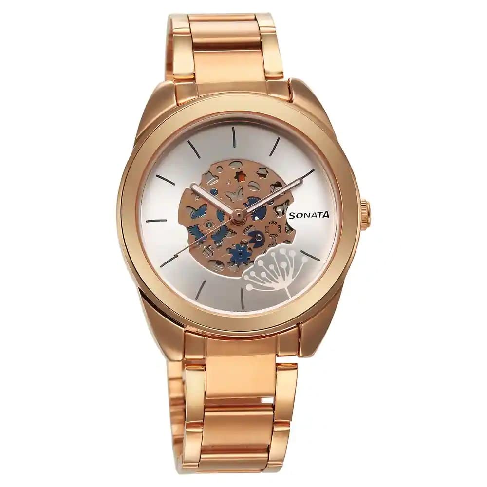 Sonata Unveil Quartz Multifunction Silver Dial Stainless Steel Strap Watch for Women-8182WM01 (B0BZPV56MQ) Amazon Price History, Amazon Price Tracker