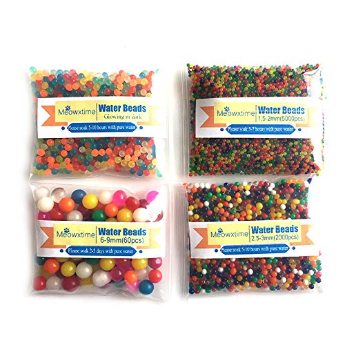 J&J - Paquete de 4 sobres de 100 gramos de colores diferentes perlas de agua, gel, perlas de agua, cristal, gelatina, perlas para decoración de bodas, Navidad, salón