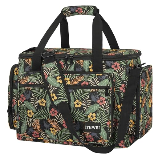 Image of Sewing Machine Carrying Case with Multiple Storage Pockets Large Capacity, Universal Tote Storage Bag Compatible with Most Standard Singer, Brother, Janome, Multicolor