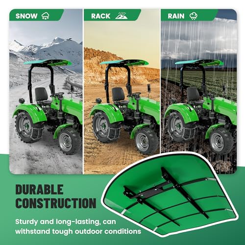 Image of ECOTRIC Tractor Canopy for ROPS 48-3 /8 inch X 48-3 /8 inch - Green Rops Canopy for