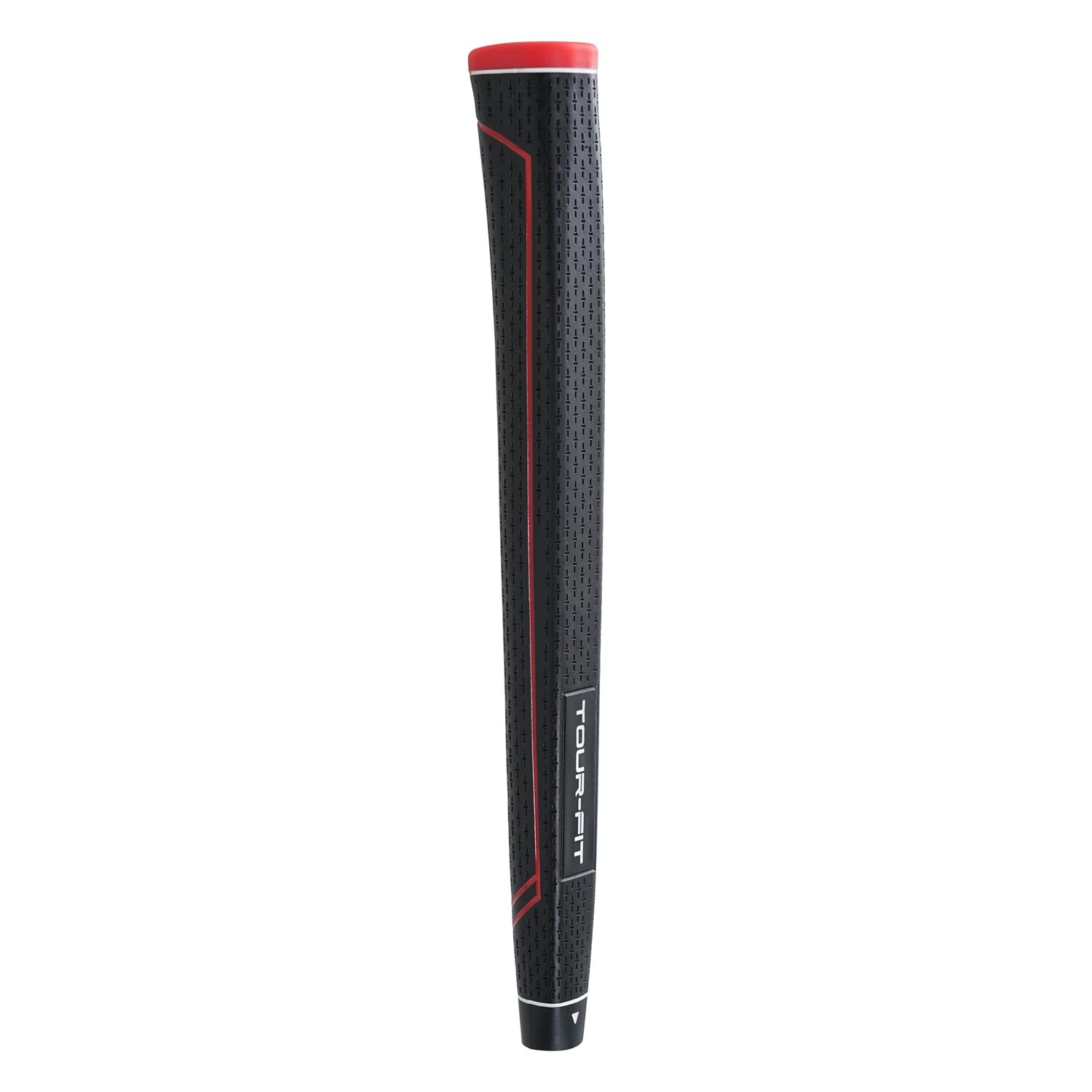 Tour Fit Dual Polymer Paddle Putter Grip 2.0 Golf Putter Grip with Free Premium Golf Tape – Soft Tacky Feel, Flat Paddle Design (Black-Red Cap)