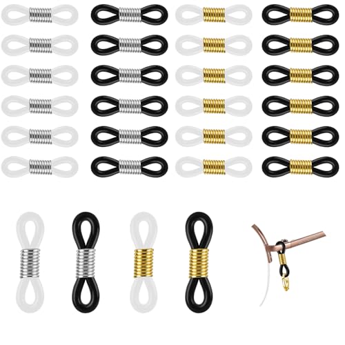 100 Pcs Eyeglass Chain Ends, 4 Colors Anti Slip Silicone