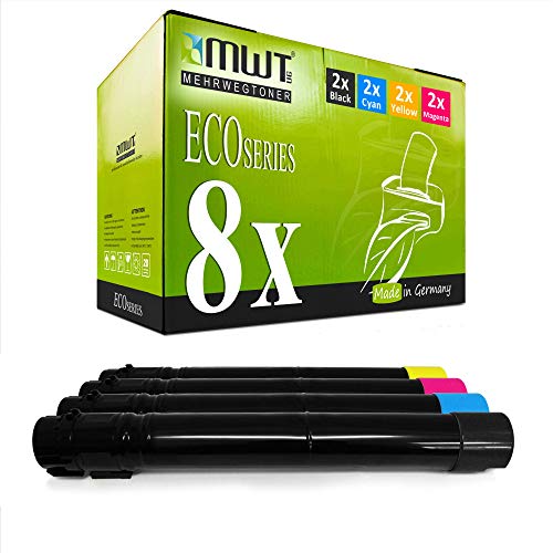 Toner Compatible pour Xerox Phaser 7500 MWT Pack de 8 Cartouches CMJN 106R1436