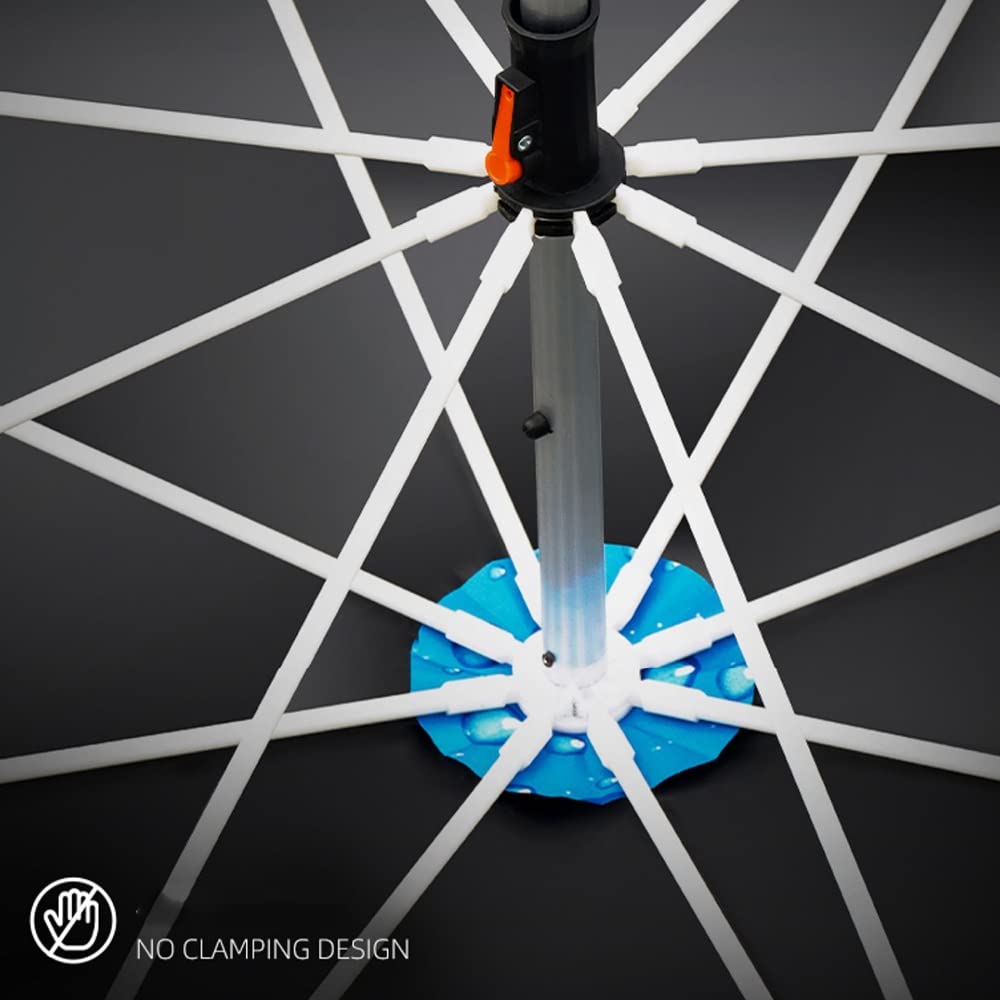 Wielokolorowy parasol wędkarski z kotwicą piaskową o 360° Obrotowa osłona przeciwsłoneczna na słońce Cień Wiatroodporny parasol ogrodowy - 200 cm / 6,5 stopy