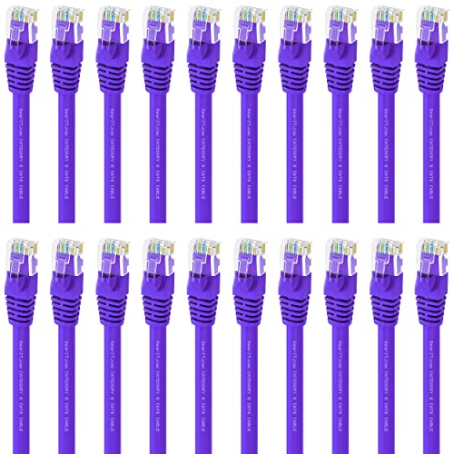 GearIT Cat 6 Ethernet Cable 1 ft (20-Pack) - Cat6 Patch Cable, Cat 6 Patch Cable, Cat6 Cable, Cat 6 Cable, Cat6 Ethernet Cable, Network Cable, Internet Cable - Purple 1 Foot