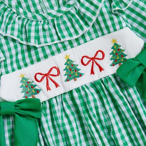 My First Christmas Baby Girl Outfit Newborn Santa Smocked Bubble Romper Christmas Tree Bodysuit Cute Xmas Clothes4