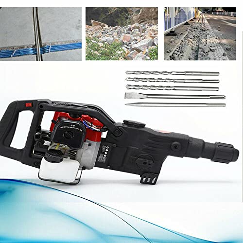 Abbruchhammer 32,7CC 2 Takt Benzin Meißelhammer Stemmhammer inkl. 3 Meißel 1800W Vorschlaghammer – Bild 3