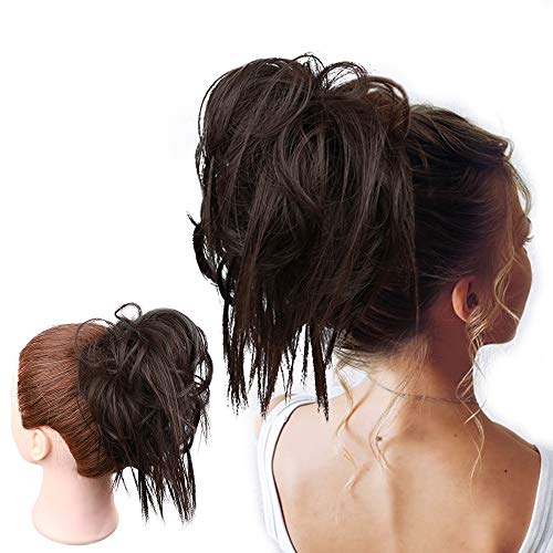 Tousled Updo Messy Bun Hair Piece Hair Extension Ponytail With Elastic Rubber Band Updo Extensions Hairpiece Synthetic Hair Extensions Scrunchies Ponytail Hairpiece for Women(Color:6A)