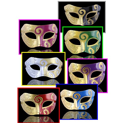 DesignerBox 14 Pieces Masquerade Masks, Half Face Mardi Gras Masquerade Mask Venetian Masks Set (Set 2) - Image 2