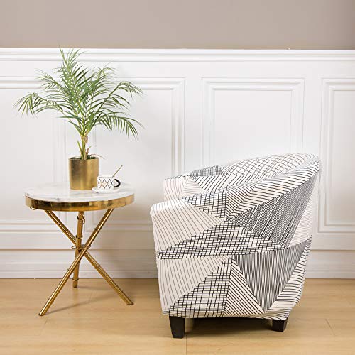 Mifxin Club Chair Slipcover High Stretch Tub Chair Cover 1 Piece Soft Spandex Armchair Sofa Slipcover Removable Washable Couch Furniture Protector For Living Room Arm Chair Cover (Greyish White) #TOP5