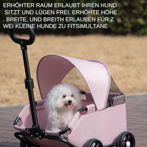 Poussette pour bébé pliable boîte de transport extérieur chiots chatons - 6