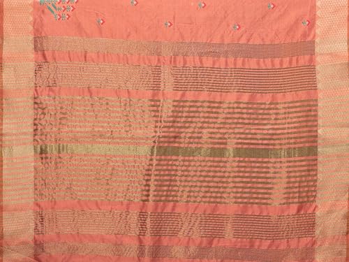 Image of StyleScope Women's Assam Cotton Silk Golden Boarder Thread Embroidered Saree With Unstitched Blouse Piece (Ulajh)