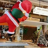 AOPIPI 8mのインフレータブルサンタクロース、LEDライト、インフレータブルクリスマスツリー、膨らませる人形、空中ディスプレイ、ライトアップ、装飾、固定スパイクと防風ロープ付き。 (B,2m)
