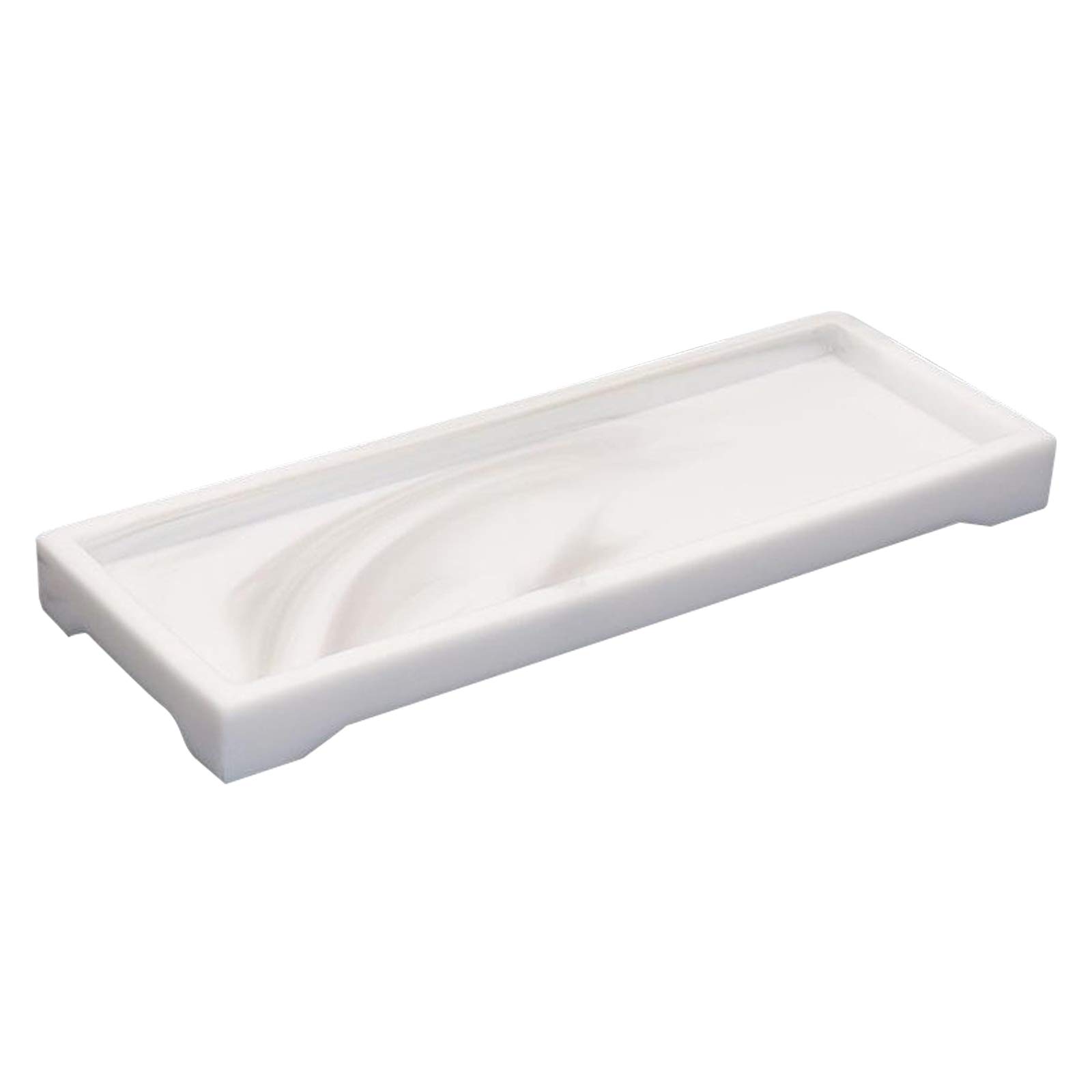 WOVEBIUS Marbling Bathroom Storage Vanity Tray Cosmetics Parfume Organizer White