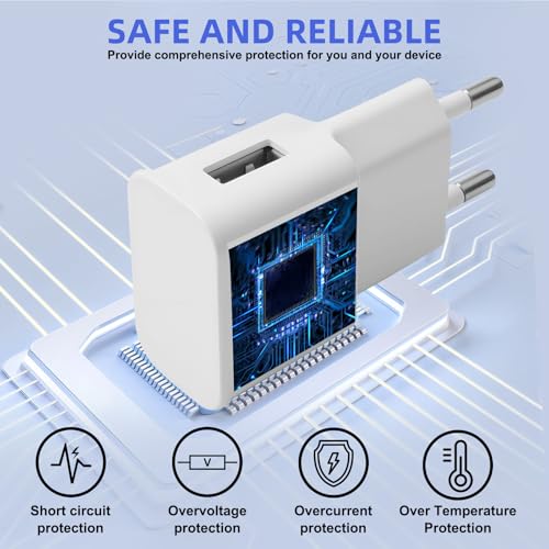 Chargeur USB avec Câble de Charge USB Type-C 1m USB C Chargeur Rapide pour Samsung Galaxy A50 A51 A72 A42 A14 A13 A15 A12 A10e A32 4G/5G、 S24 S23 S22 S21 S20 S8 S8+ S9+ S10 S10 Plus S10e、 Note 10 9 8 – Image 3