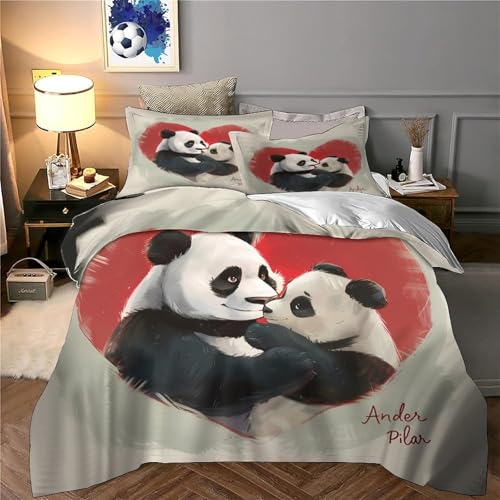 Housse de couette 3D panda super douce avec fermeture éclair pratique 260x220 - 6