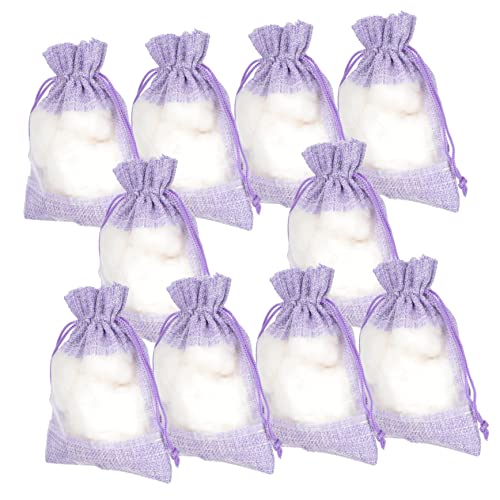 10 bolsas de saquito vacío lavanda para decoración miniatura 6