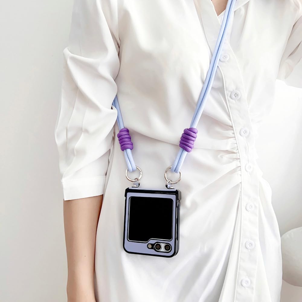 Etui na telefon z paskiem na nadgarstek ze skóry PU do Samsung Galaxy Z Flip 5 4 3 Flip5 Flip4 Flip3 5G Twarda obudowa, różowy krótki smycz, do Samsung Galaxy Z Flip3