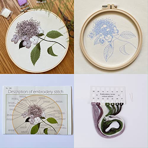 Image of Silentsea 3 Sets of Starter Kits for Embroidery Beginners, Including 3* Embroidery Cloth with Patterns, Hoop, Needle, Manual and Other Manual DIY Tools Needed for Embroidery