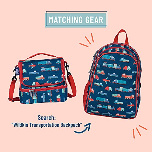 Wildkin Two Compartment Insulated Lunch Bag For Boys & Girls, Perfect For Early Elementary Lunch Box Bag, Ideal Size For Packing Hot Or Cold Snacks For School & Travel Lunch Bags (Transportation) #TOP3