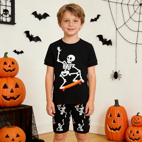 Image of KikizYe Boys Short Sleeve Pajamas Kids Summer Pjs Children Pajamas
