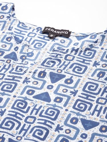 Image of feranoid Designer V-Neck Short Straight Kurti with 3Quarter Sleeves