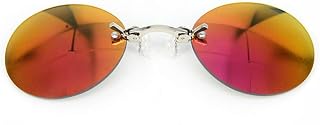 YAMEE Retro-Sonnenbrille, rund, zum Anklippen, Matrix, Morpheus-Film, randlos, 4 Farben