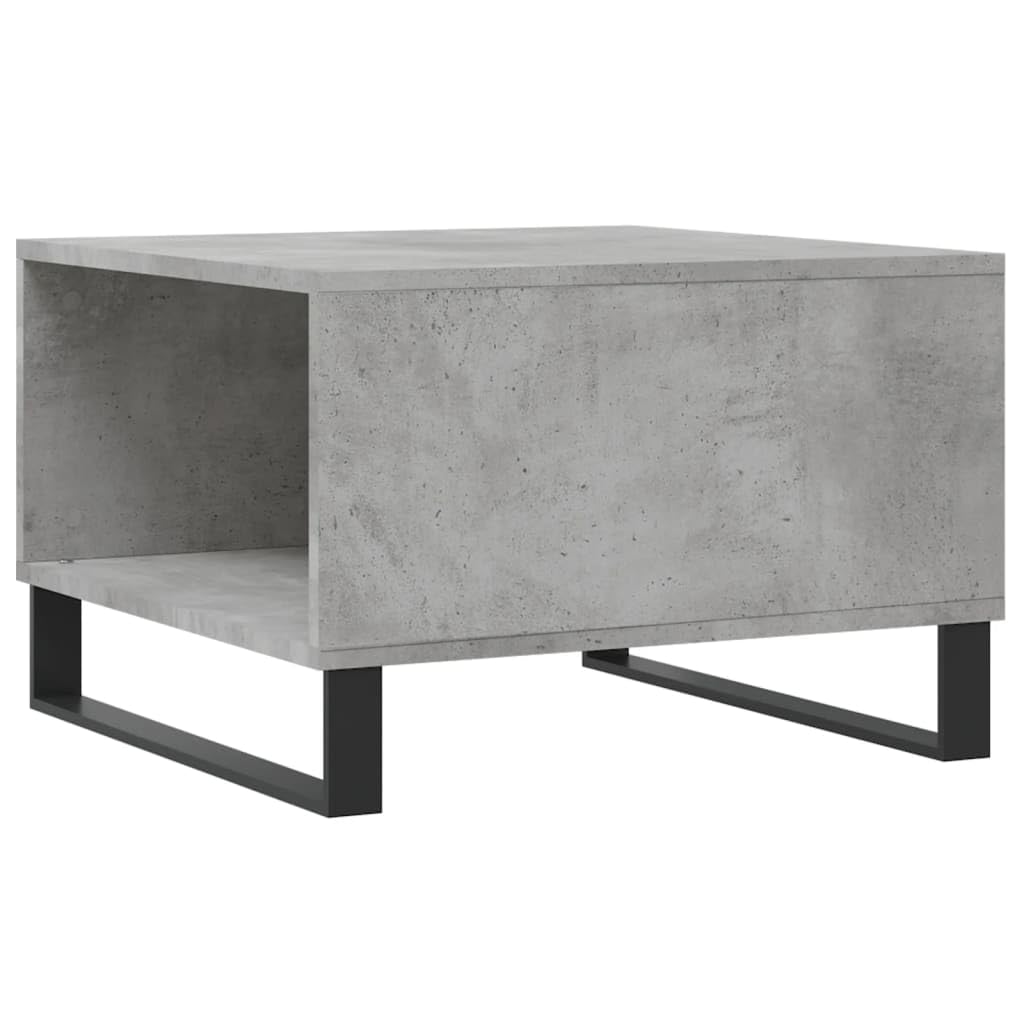 Générique Stolik kawowy Szary Beton 55x55x36,5 cm Drewno inżynierskie | Z szufladą do przechowywania, wytrzymała góra, metalowe nóżki, łatwa do czyszczenia, nowoczesna