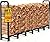 Amagabeli 8 ft Outdoor Fire Wood Log Rack for Fireplace Heavy Duty Firewood Pile Storage Racks for Patio Deck Metal Log Holder Stand Tubular Steel Wood Stacker Outside Tools Accessories Black