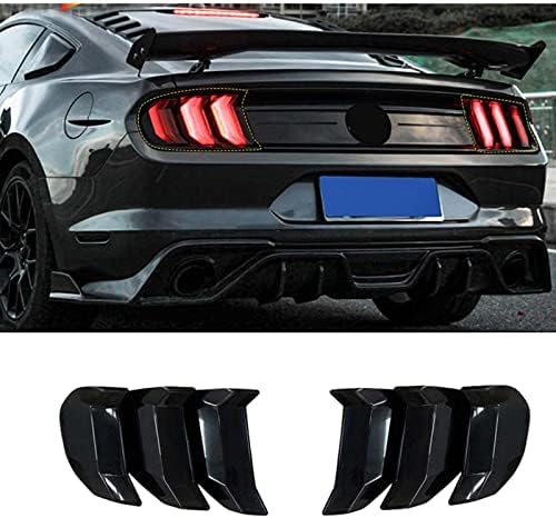 RT-TCZ Tail Light Lamp Cover Guard Trim Frame Bezels Decoration Accessories for Ford Mustang 2018 2019 2020 (Black)