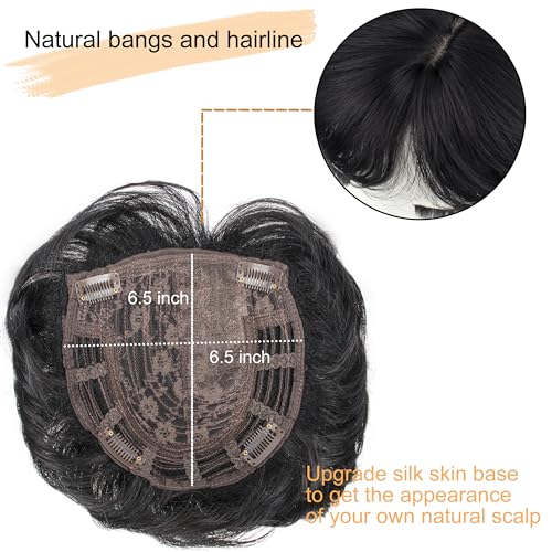 Image of PORSMEER Hair Toppers for Women Short Pixie Cut Pieces for Women with Thinning (Natural Black)