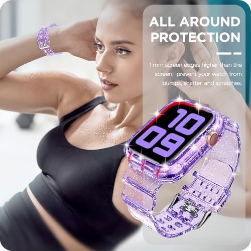 DABAOZA Compatible for Clear Apple Watch Band 41mm 40mm 38mm GlitterPurple by DABAOZA - Used condition - Image 6