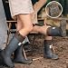 Gummistiefel für Damen, hoch, faltbar, wasserdicht, für Regen, Outdoor, Wandern, Hundespaziergänge, Wasserschuhe, Chelsea, grau, 37.5 EU