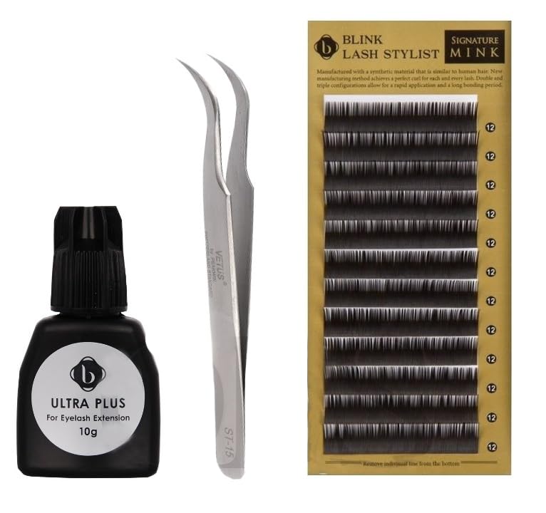 BL Lashes Eyelash Extensions Kit - Professional Use (Curl C 0.15MIX+ C0.20MIX)