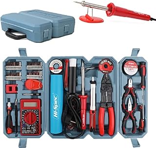 Hi-Spec 90 Piece Electronics & Soldering Repair Tool Set Kit with Multimeter. for PCBs, Electrical Circuits, Computers, Gadgets & Drones. All in Portable Box Case